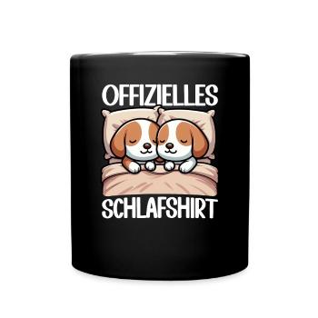 Official Sleep Shirt Beagle Pajamas Chill - Full Colour Mug - black - Front