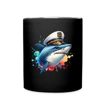 Capitaine requin - Mug uni - noir - Devant