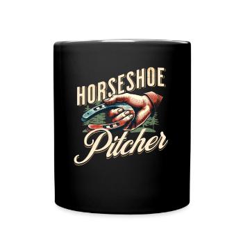 Horseshoe Throwing Horseshoe Pitching - Full Colour Mug - black - Front