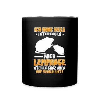 Lemmings are at the top Vole Lemming - Full Colour Mug - black - Front