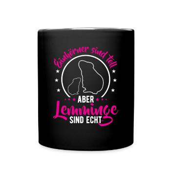 Lemmings are real vole lemming - Full Colour Mug - black - Front