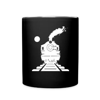 Eisenbahn Skizze - Tasse einfarbig - Schwarz - Vorne