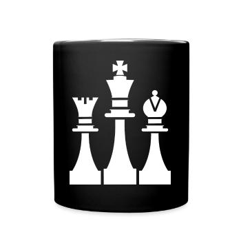Schachfiguren Zeichnung - Tasse einfarbig - Schwarz - Vorne