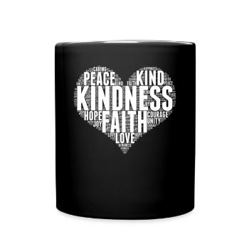 Friendliness Wordcloud Be friendly, sto - Full Colour Mug - black - Front