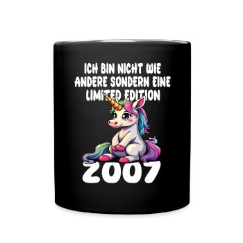 Limited Edition 2007 Geburtstag 2007 Geboren - Tasse einfarbig - Schwarz - Vorne