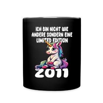 Limited Edition 2011 Geburtstag 2011 Geboren - Tasse einfarbig - Schwarz - Vorne