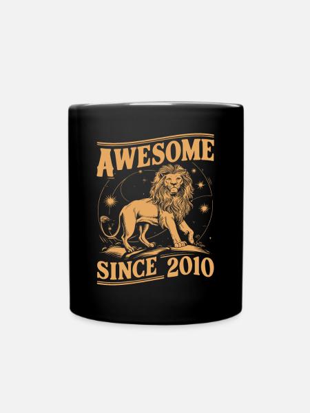 Signe astrologique Lion Zodiaque Anniversaire Année 2010Leo - Mug uni - noir
