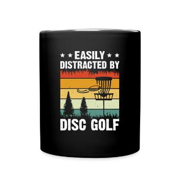 Easily Distracted By Disc Golf - Disc Golfing - Full Colour Mug - black - Front