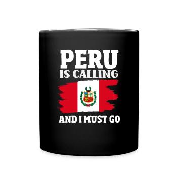 Peru Peruaner Geschenk - Tasse einfarbig - Schwarz - Vorne