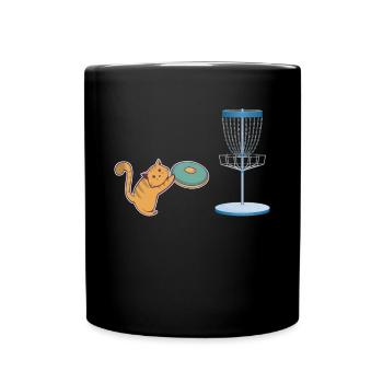 Cat Who Plays Disc Golf - Disc Golf Cat - Tasse einfarbig - Schwarz - Vorne