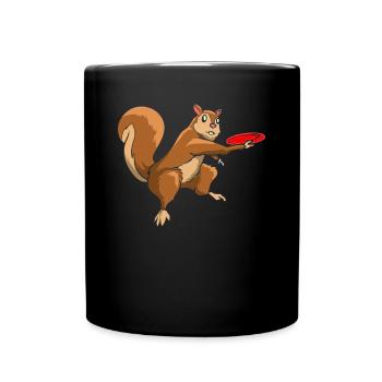 Squirrel Who Plays Disc Golf - Disc Golf Squirrel - Tasse einfarbig - Schwarz - Vorne