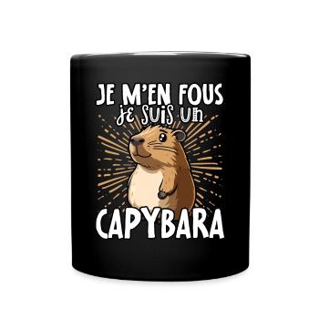 Je m'en fous je suis un capybara - süßes Capybara - Tasse einfarbig - Schwarz - Vorne