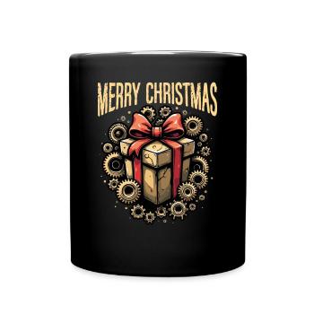 Merry Christmas Steampunk-weihnachten - Tasse einfarbig - Schwarz - Vorne
