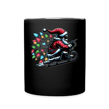Santa Claus Sleigh Ride Christmas Xmas We - Full Colour Mug - black - Front