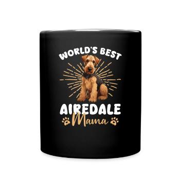 Airedale Terrier Dog Airedale Mama - Tasse einfarbig - Schwarz - Vorne