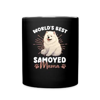 Samoyed Groovy Samoyed Mom - Full Colour Mug - black - Front