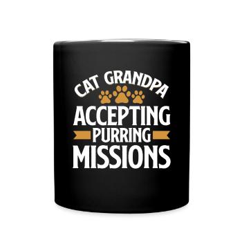 Cat Grandpa Gifts - Tasse einfarbig - Schwarz - Vorne