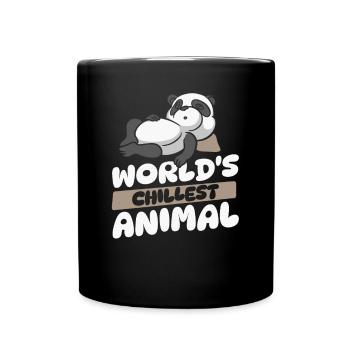 Das chilligste Tier der Welt Panda Bär Freund Riese - Tasse einfarbig - Schwarz - Vorne