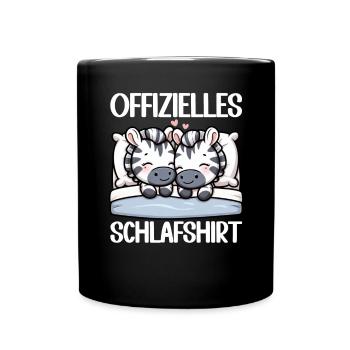 Chemise de nuit officielle Pyjama zèbre Pyjama - Mug uni - noir - Devant