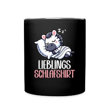 Chemise de nuit officielle Pyjama zèbre Pyjama - Mug uni - noir - Devant