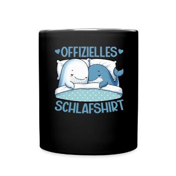 Official Sleep Shirt Whale Night Owls - Full Colour Mug - black - Front