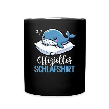 Official Sleep Shirt Whale Night Owls - Full Colour Mug - black - Front