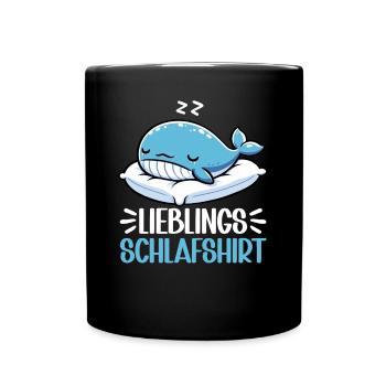 Official Sleep Shirt Whale Night Owls - Full Colour Mug - black - Front