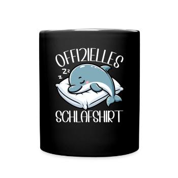 Official Sleep Shirt Dolphin Pajamas - Full Colour Mug - black - Front