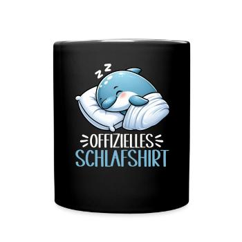 Chemise de nuit officielle Pyjama dauphin - Mug uni - noir - Devant