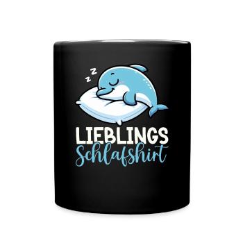 Chemise de nuit officielle Pyjama dauphin - Mug uni - noir - Devant