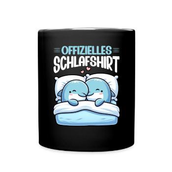 Official Sleep Shirt Dolphin Pajamas - Full Colour Mug - black - Front
