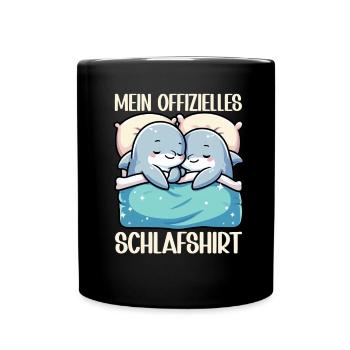 Official Sleep Shirt Dolphin Pajamas - Full Colour Mug - black - Front