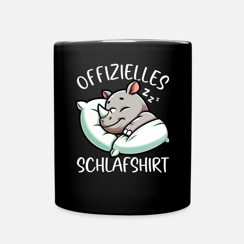 Offizielles Schlafshirt Nashorn Langschläfer - Tasse einfarbig - Schwarz