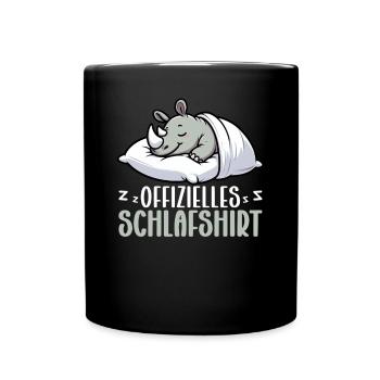 Official Sleeping Shirt Rhinoceros Late Riser - Full Colour Mug - black - Front