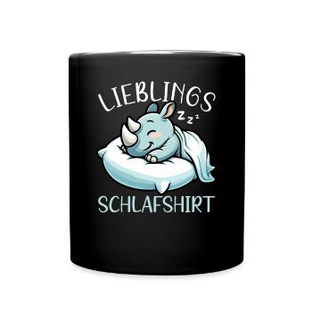 Official Sleeping Shirt Rhinoceros Late Riser - Full Colour Mug - black - Front