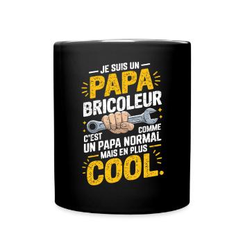 Papa Bricoleur Cadeau Humour Bricolage Garage - Mug uni - noir - Devant