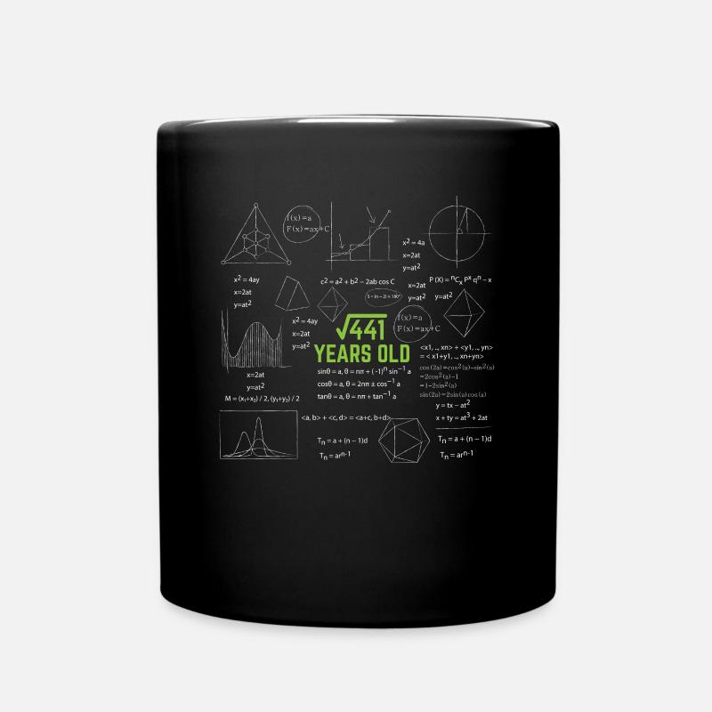 21. Geburtstag Quadratwurzel Von 441 21 Jahre Alt - Tasse einfarbig - Schwarz