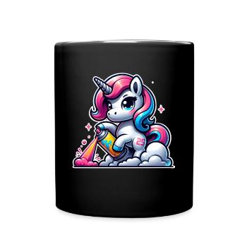 Unicorn Graffiti - Full Colour Mug - black - Front