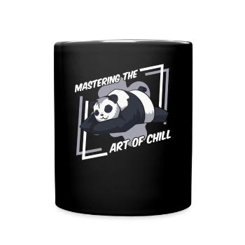 Mastering The Art Of Chill Panda Bear Friend - Full Colour Mug - black - Front