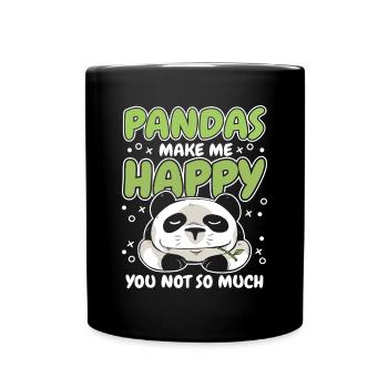 Pandas Make Me Happy Panda Ours Ami Amant - Mug uni - noir - Devant