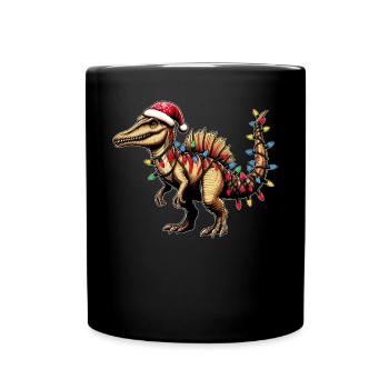 Spinosaurus Dinosaurier Weihnachtsmütze Xmas - Tasse einfarbig - Schwarz - Vorne