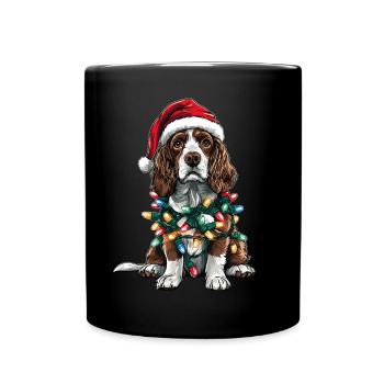 Springer Spaniel Chien Père Noël Noël - Mug uni - noir - Devant