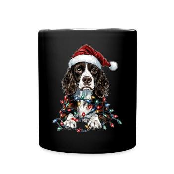 Springer Spaniel Chien Père Noël Noël - Mug uni - noir - Devant