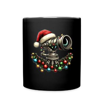 Teleskop Stargazing Stargazer Astronomie - Tasse einfarbig - Schwarz - Vorne