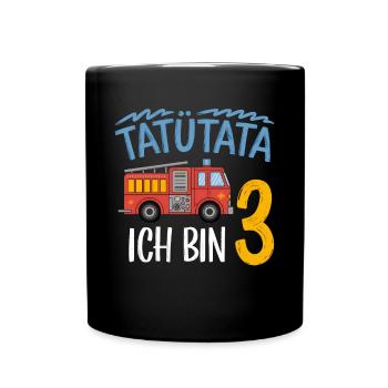 Tatütata Fire Brigade 3rd Birthday - Full Colour Mug - black - Front