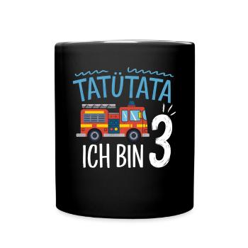 Tatütata Fire Brigade 3rd Birthday - Full Colour Mug - black - Front