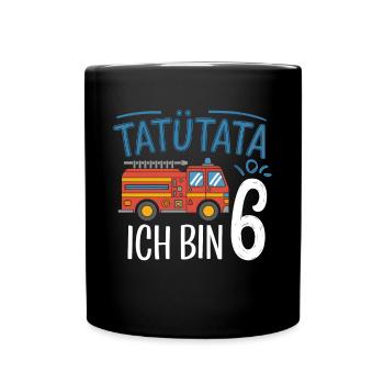 Tatütata Fire Brigade 6th Birthday - Full Colour Mug - black - Front