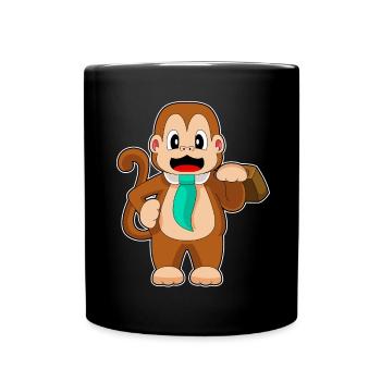 Monkey Entrepreneur Briefcase - Full Colour Mug - black - Front