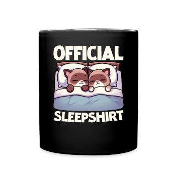 Chemise de nuit officielle Pyjama chat birman - Mug uni - noir - Devant