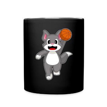 Chat Basketteur Basketteur - Mug uni - noir - Devant